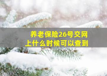 养老保险26号交网上什么时候可以查到