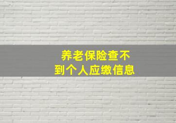 养老保险查不到个人应缴信息