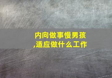 内向做事慢男孩,适应做什么工作