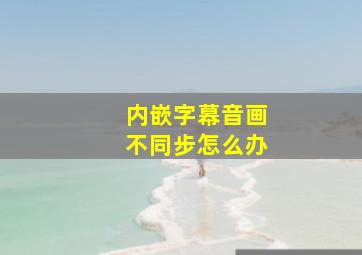 内嵌字幕音画不同步怎么办