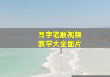 写字笔顺视频教学大全图片