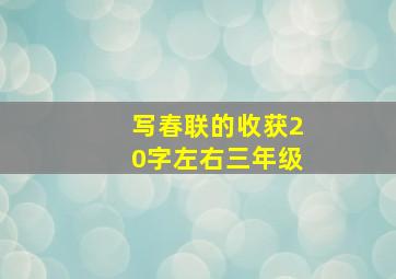 写春联的收获20字左右三年级