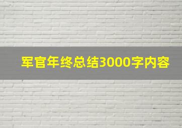 军官年终总结3000字内容