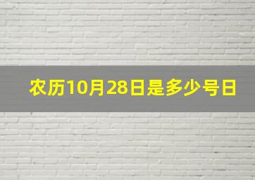 农历10月28日是多少号日