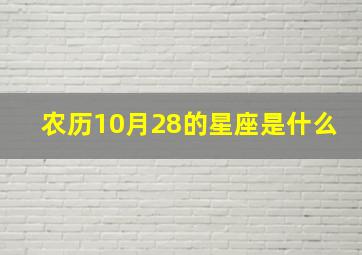 农历10月28的星座是什么