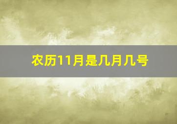 农历11月是几月几号