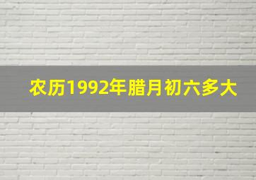 农历1992年腊月初六多大