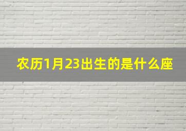 农历1月23出生的是什么座