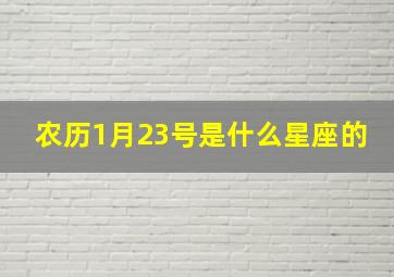 农历1月23号是什么星座的