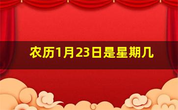 农历1月23日是星期几