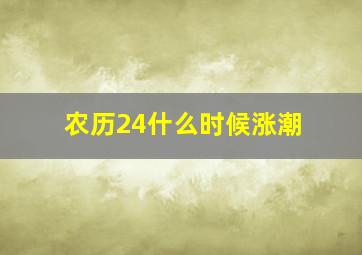 农历24什么时候涨潮