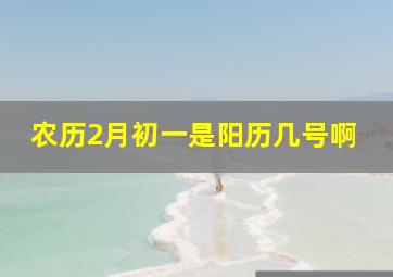 农历2月初一是阳历几号啊