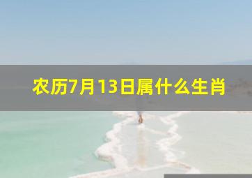 农历7月13日属什么生肖