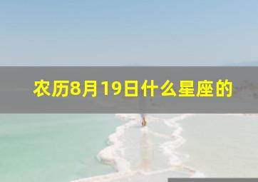 农历8月19日什么星座的