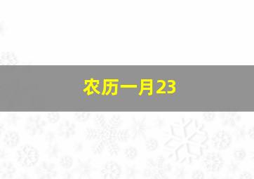 农历一月23