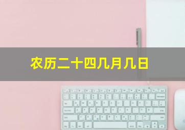 农历二十四几月几日