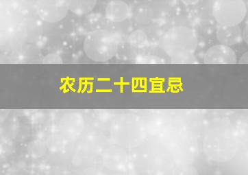 农历二十四宜忌