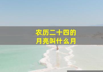 农历二十四的月亮叫什么月