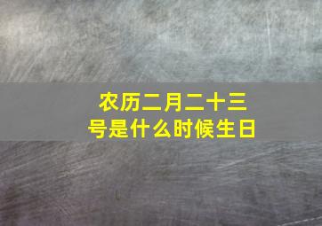 农历二月二十三号是什么时候生日