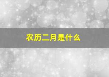 农历二月是什么