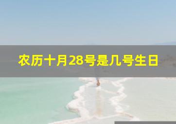 农历十月28号是几号生日