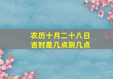 农历十月二十八日吉时是几点到几点