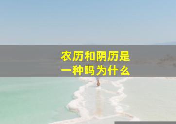 农历和阴历是一种吗为什么