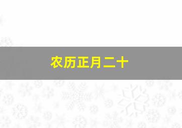 农历正月二十