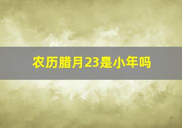 农历腊月23是小年吗