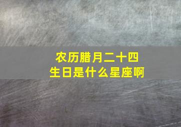 农历腊月二十四生日是什么星座啊