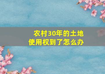 农村30年的土地使用权到了怎么办