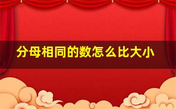 分母相同的数怎么比大小