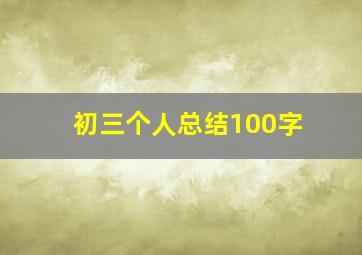 初三个人总结100字