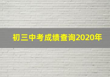 初三中考成绩查询2020年