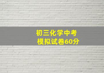 初三化学中考模拟试卷60分