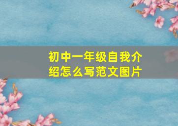 初中一年级自我介绍怎么写范文图片