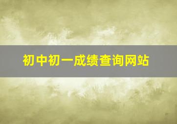 初中初一成绩查询网站