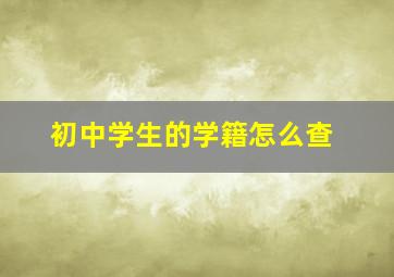 初中学生的学籍怎么查