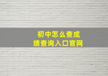 初中怎么查成绩查询入口官网