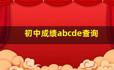 初中成绩abcde查询