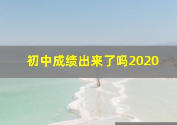 初中成绩出来了吗2020