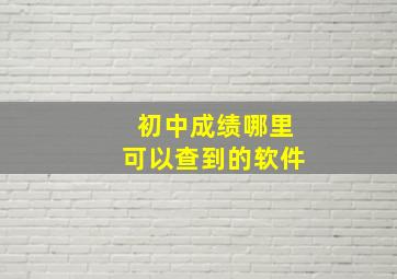 初中成绩哪里可以查到的软件