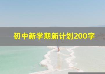 初中新学期新计划200字