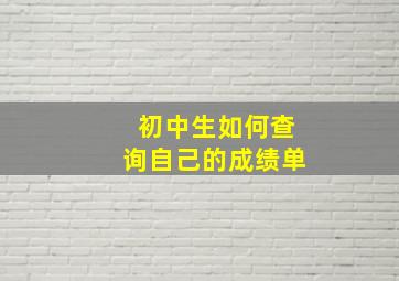 初中生如何查询自己的成绩单