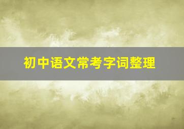 初中语文常考字词整理