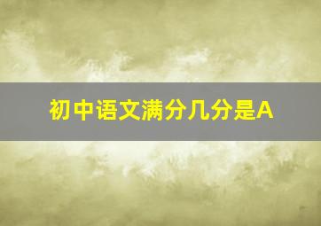 初中语文满分几分是A