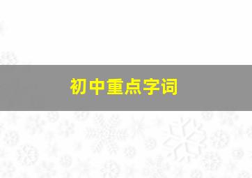 初中重点字词