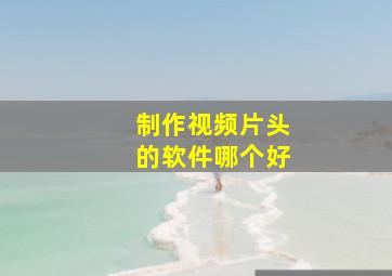 制作视频片头的软件哪个好