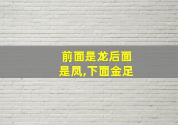 前面是龙后面是凤,下面金足