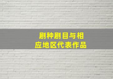 剧种剧目与相应地区代表作品